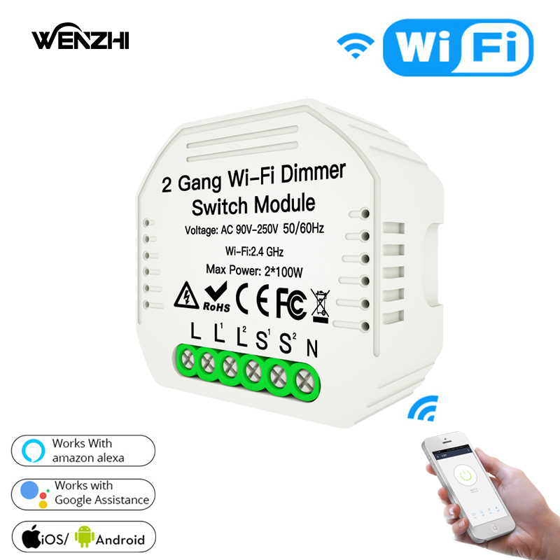 Home Improvement And Diy - 2Gang Wifi Dimmer Light Switch Module
