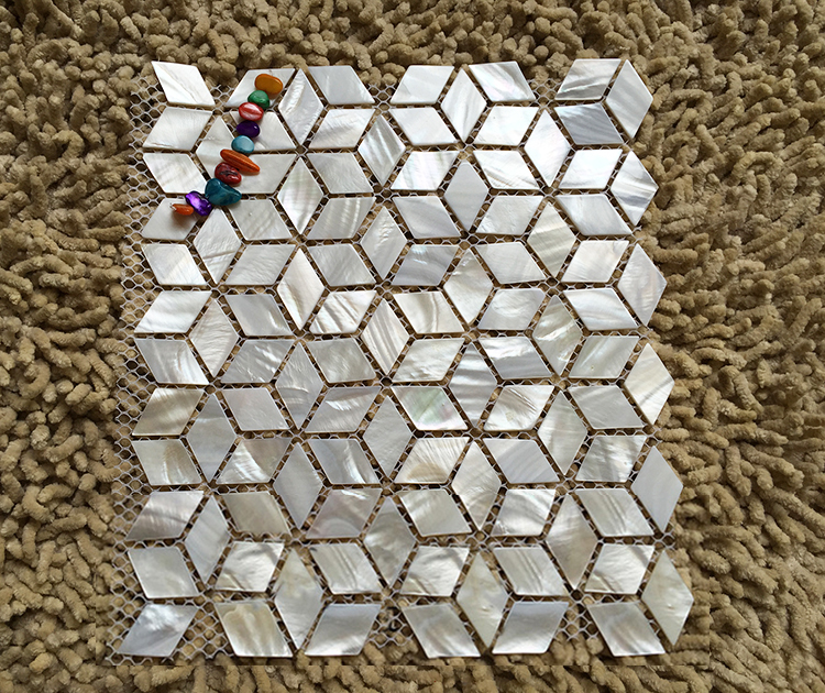 Rhombus white shell mosaic til – Home Improvement Background recenzja i cena