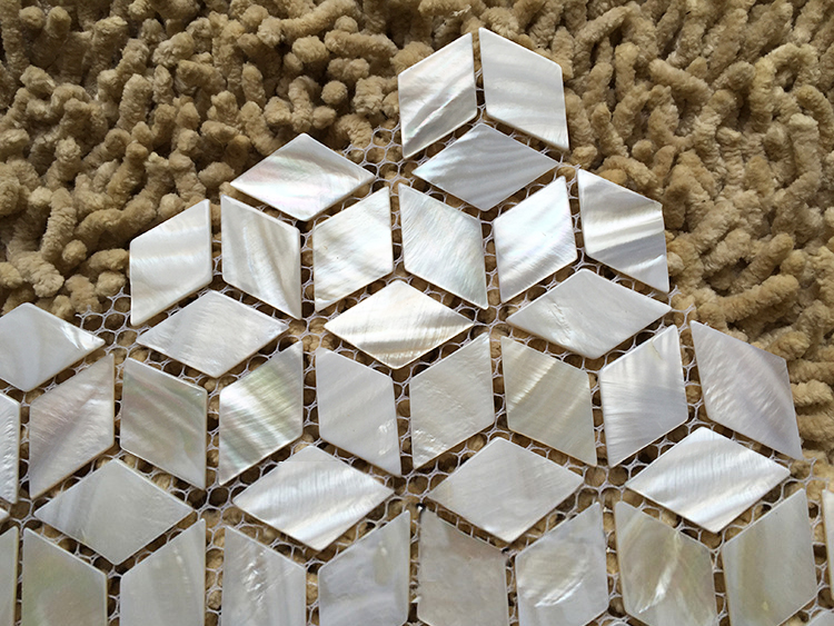Rhombus white shell mosaic til – Home Improvement Background recenzja i cena
