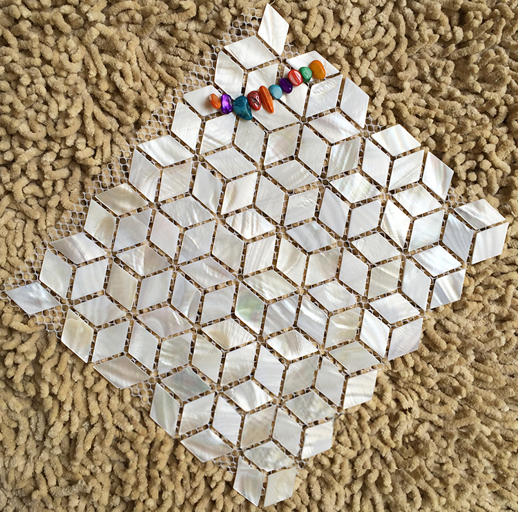 Rhombus white shell mosaic til – Home Improvement Background recenzja i cena