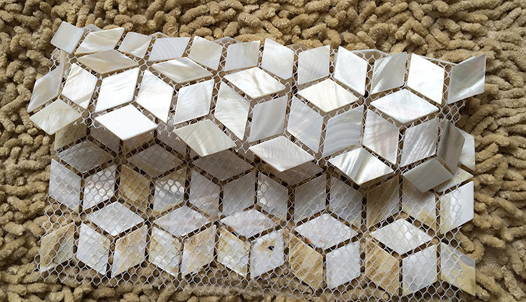 Rhombus white shell mosaic til – Home Improvement Background recenzja i cena
