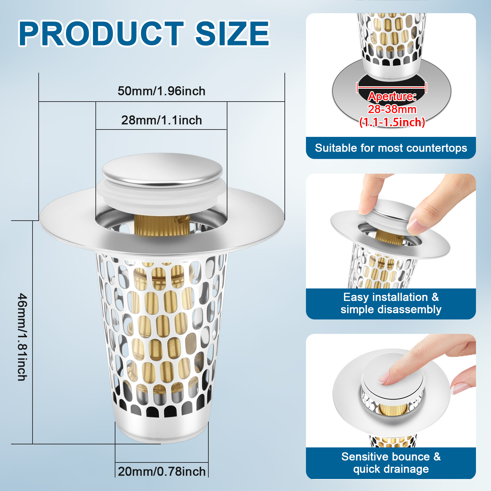 2/4Pc Pop Up Sink Drain Strain – Sink Drain Strainer recenzja i cena